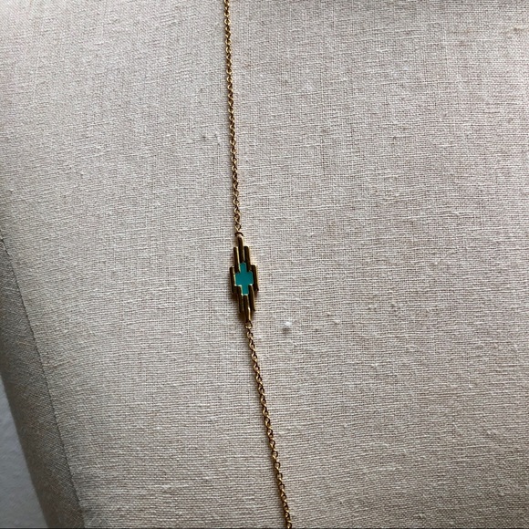 Brand New Long Teal and Gold Necklace - Picture 2 of 3